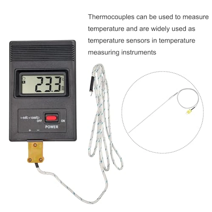 MECCANIXITY K Type Thermocouple with Plug, Meter Temperature Sensor Probe -50 to 1100 degreesC(-58 to 2012 degreesF) Stainless Steel, 2.5x450mm 3.3ft Wire by MECCANIXITY - Image 5