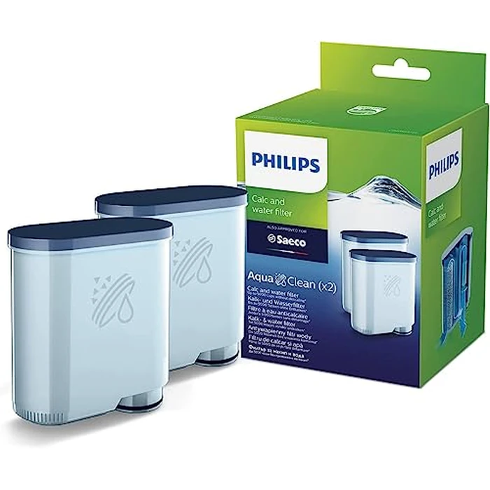 Philips AquaClean Original Calc and Water Filter, No Descaling up to 5,000 cups, Reduces Formation of Limescale, 2 AquaClean Filters, (CA6903/22) by Philips - Used - Good condition - CA$36.45
