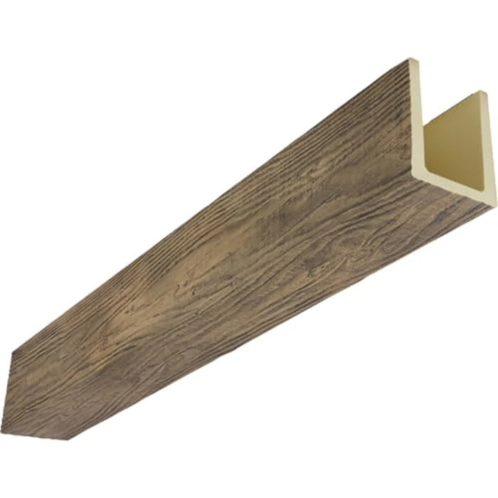 Heritage Timber MENA Faux Wood Beam, 3-Sided (U-Beam), 3 1/2"W x 3 1/2"H x 72"L, Smokey Brown Finish by Ekena Millwork - Used - Very Good condition - US$72.47
