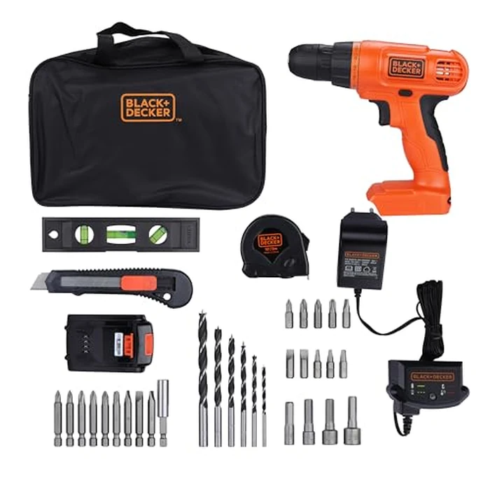 BLACK+DECKER 20V MAX Drill & Home Tool Kit, 34 Piece (BDCD120VA), Orange by BLACK+DECKER - Used - Good condition - US$57.20