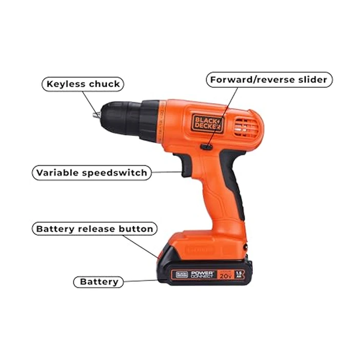 BLACK+DECKER 20V MAX Drill & Home Tool Kit, 34 Piece (BDCD120VA), Orange by BLACK+DECKER - Image 4