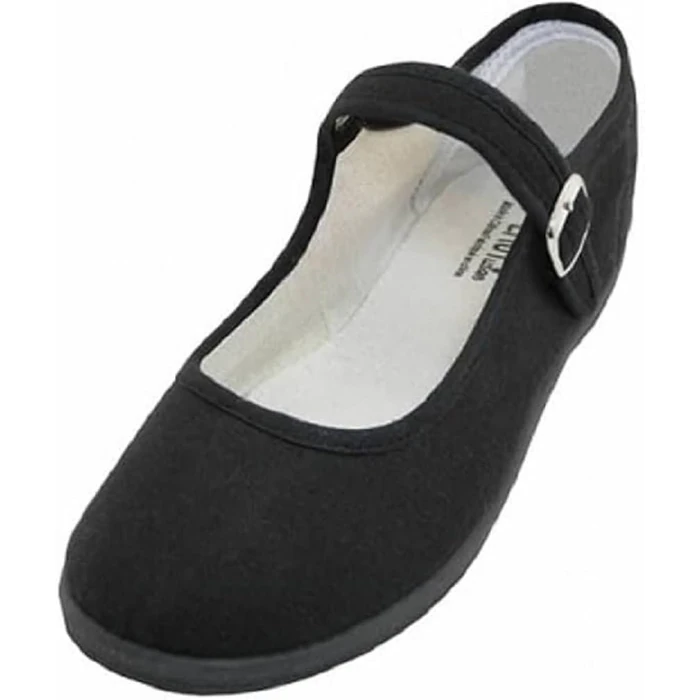 Shoes 18 Womens Cotton China Doll Mary Jane Shoes Ballerina Ballet Flats Shoes 11 Colors 115 Black 6.5 by Shoes8teen - Used - Acceptable condition