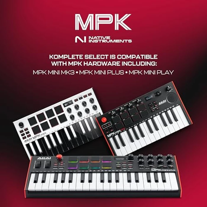 Akai Professional MPK Mini MK3 25 Key USB MIDI Keyboard Controller With 8 Backlit Drum Pads, 8 Knobs, Music Production Software and Native Instruments Sound Package (NKS Integration), White by Akai Professional - Image 4