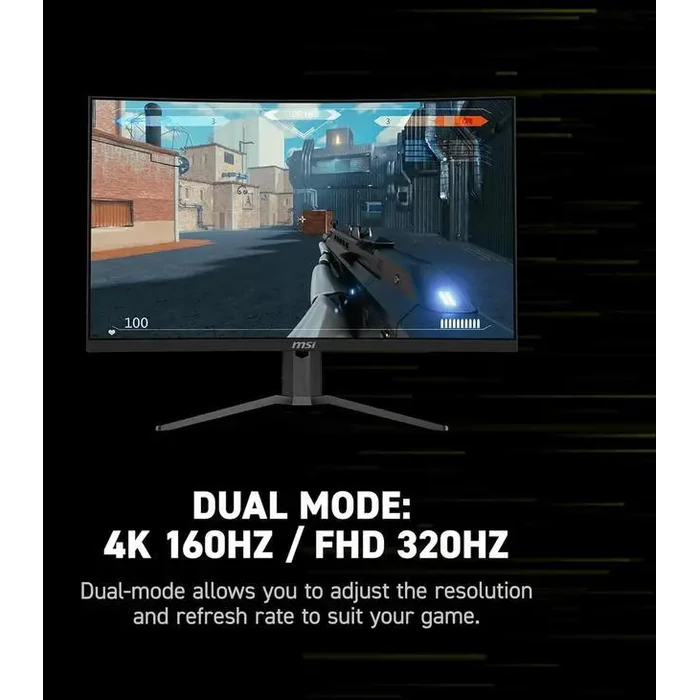 MSI 32" (31.5" viewable) DUAL MODE UHD 4K 160Hz Full HD 320Hz FreeSync Premium 0.5ms HDR400 DCI-P3 97% USB-C AI Vision Curved Gaming Computer Monitor by MSI - Image 7