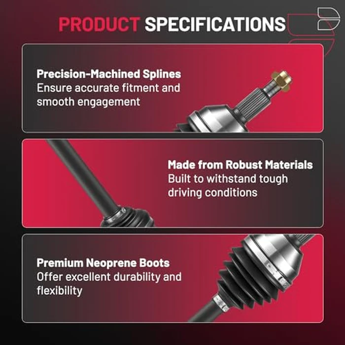 BDFHYK 2PCS NCV12501/NCV12505 CV Axle Shaft Assembly Front Left+Right Compatible with Chrysler Town & Country, Dodge Grand Caravan, Ram C/V, Volkswagen Routan by BDFHYK - Image 2