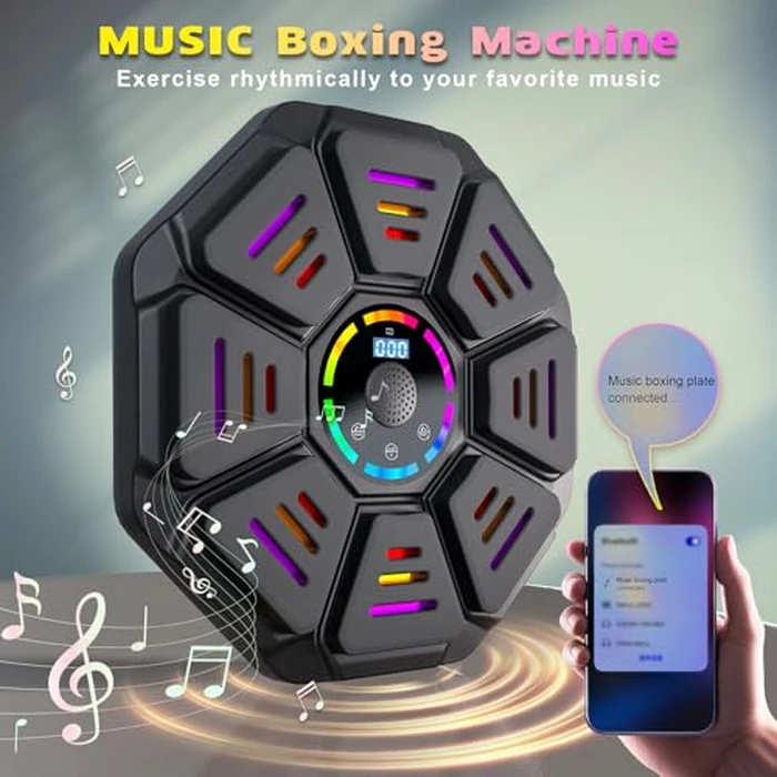 8 Targets Music Boxing Machine, Punching Machine with 11 Modes and 9 Speeds, Wall Mounted Boxing Machine Boxing Equipment (with Back Sticker) by FOOING - Image 2