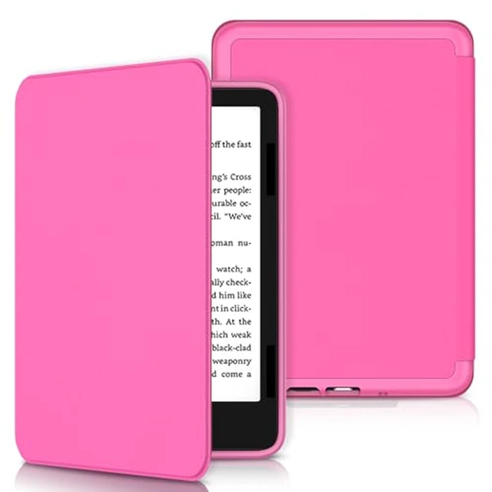 All-New Premium PU Leather Cover, Sanyetral Cover with TPU Back and Auto Sleep/Wake, Incompatible with TCL Galaxy -Raspberry by Sanyetral - Used - Good condition