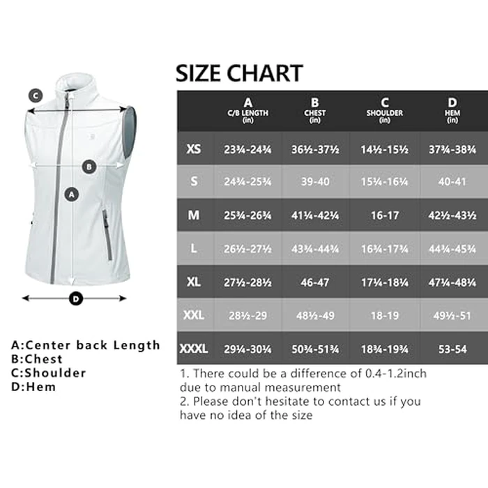 Little Donkey Andy Women's Lightweight Softshell Vest for Running Hiking Travel White L by Little Donkey Andy - Image 2