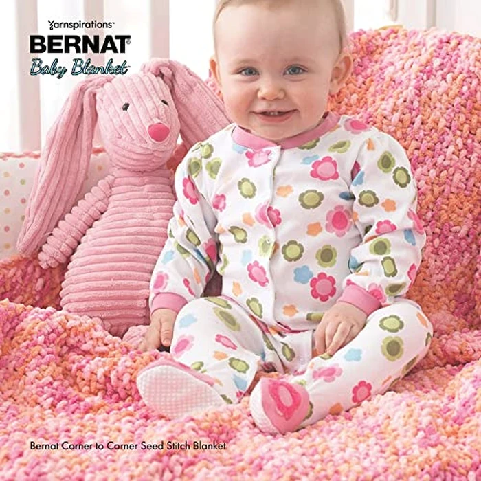 Bernat BABY BLANKET BB Pretty Girl Yarn - 1 Pack of 10.5oz/300g - Polyester - #6 Super Bulky - 220 Yards - Knitting/Crochet by Bernat - Image 4