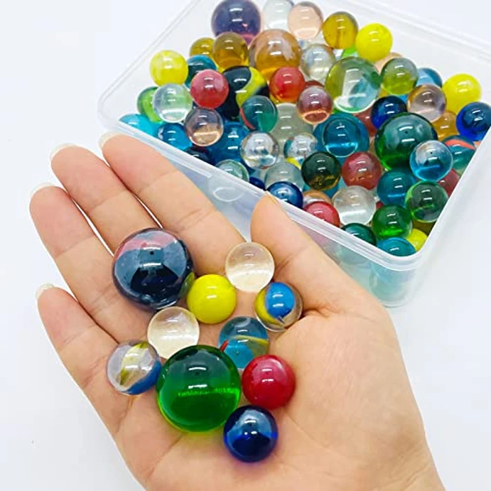 110 PCS Colorful Glass Marbles Set for Marble Games, Marbles Bulk for 6+ Yrs Old Boys Girls Kids Marble Games Party Favor Toys DIY Home Decor by SAIBURAZ - Image 2