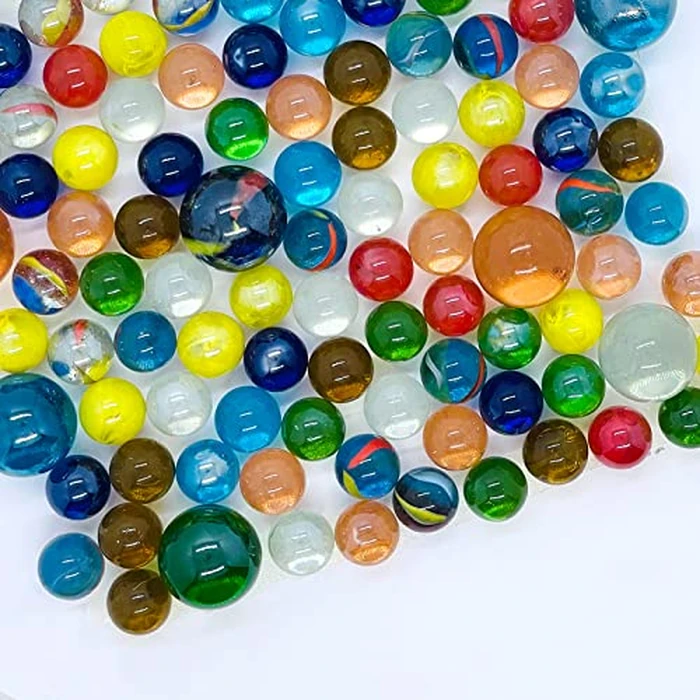 110 PCS Colorful Glass Marbles Set for Marble Games, Marbles Bulk for 6+ Yrs Old Boys Girls Kids Marble Games Party Favor Toys DIY Home Decor by SAIBURAZ - Image 3