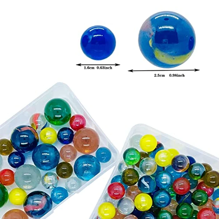 110 PCS Colorful Glass Marbles Set for Marble Games, Marbles Bulk for 6+ Yrs Old Boys Girls Kids Marble Games Party Favor Toys DIY Home Decor by SAIBURAZ - Image 7