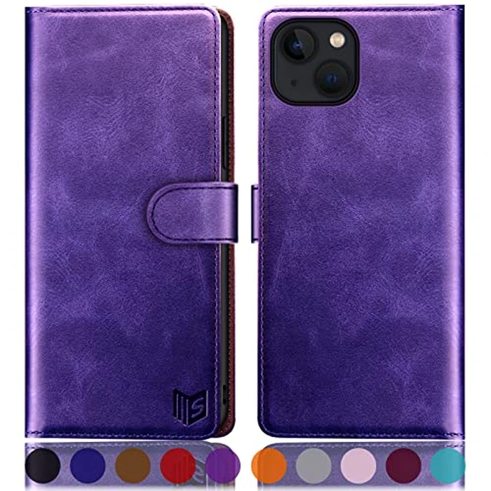 SUANPOT for iPhone 14 Plus Wallet case 6.7" with RFID Blocking Credit Card Holder,Flip Book PU Leather Protective Cover Women Men for Apple 14 Plus Phone case Purple by SUANPOT - Used - Very Good condition - CA$19.29