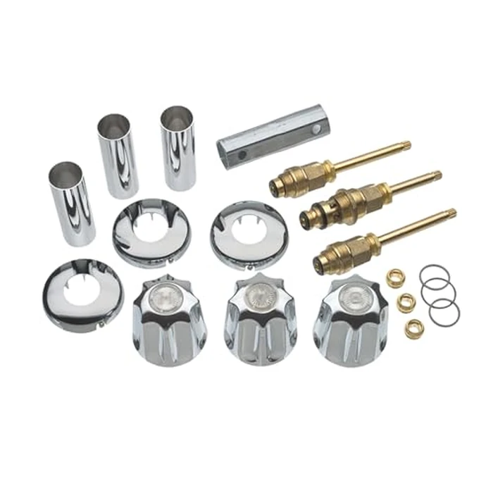 DANCO Bathtub and Shower 3-Handle Remodel/Rebuild Trim Kit for Gerber Faucets | Knob Handle | 11B-1H, 11B-1C, 11B-4D | Chrome (39617) by Danco - Image 1