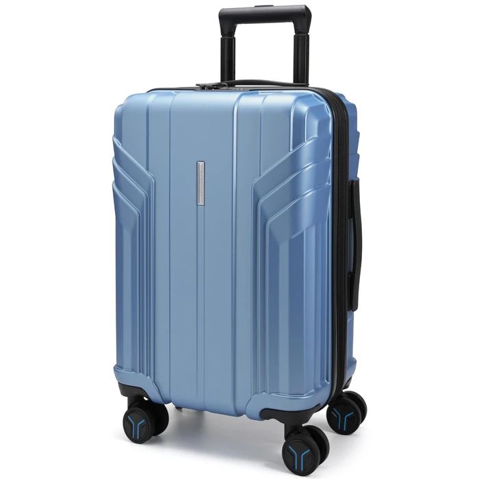 BAGSMART Expandable Carry On Luggage 22x14x9 Airline Approved, 1OO% PC Lightweight Hard Shell Suitcase, 20 Inch Travel Luggage with Spinner Wheels, Waterproof Rolling Suitcase,Blue by BAGSMART - Used - Very Good condition