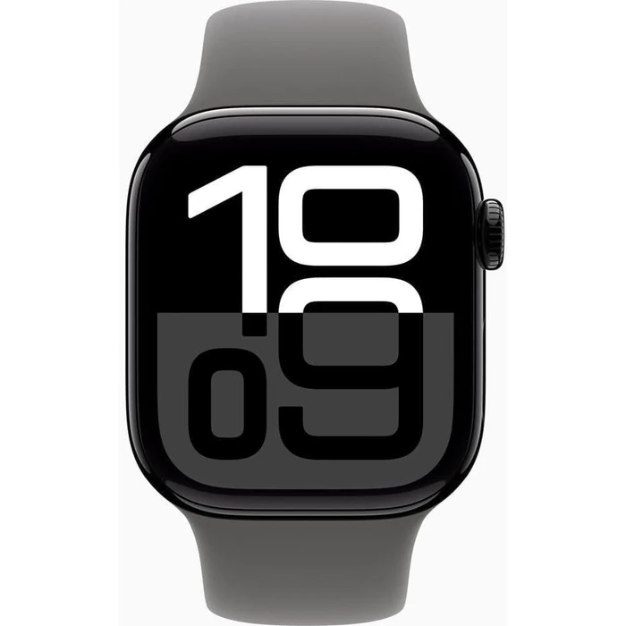 Apple Watch Series 10 (Cellular + GPS) - 64GB - 42mm - Jet Black Aluminum Case with Stone Grey Rubber Sport Band - S/M Size by Apple - Image 2