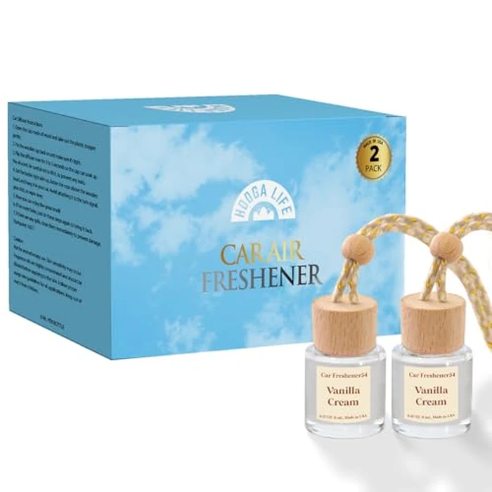 HoogaLife Car Air Freshener Diffuser 2 Pack Hanging Air Freshener Diffuser - Vanilla Cream Fragrance Oil Air D iffuser for Car, 45+ days Long Lasting Fragrance Made in USA C ar Air Fresheners (V54) by HoogaLife - Image 7