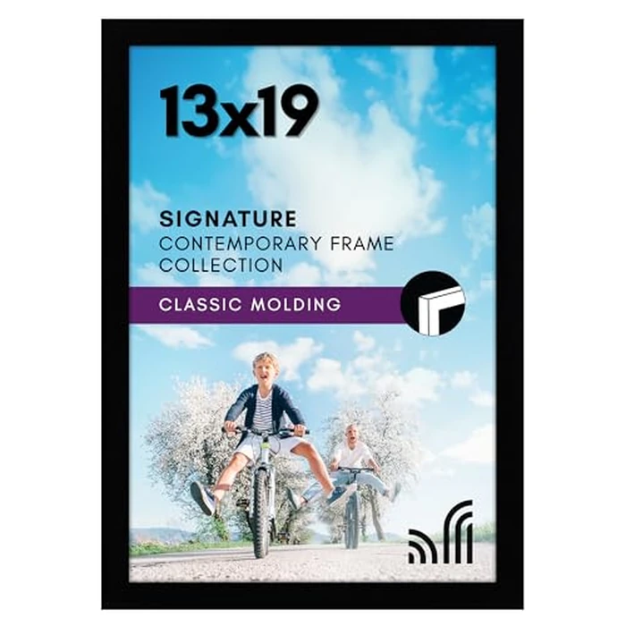 Americanflat 13x19 Picture Frame with Shatter-Resistant Glass - Signature Collection - Gallery-Style Frames Made of Engineered Wood - Photo Frame for Wall Display - Black by Americanflat - Used - Very Good condition
