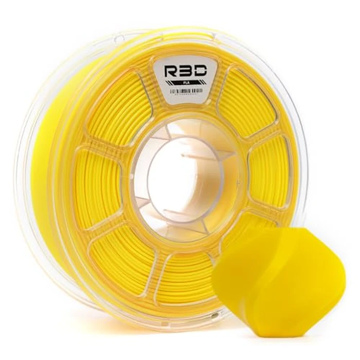 R3D PLA 3D Filament 1.75mm, 0-370 mm/s High-Speed Printing, Dimensional Accuracy +/- 0.02mm, 1KG (2.2lbs) Clear Plastic Spool 3D Printing Filament (Yellow) by R3D - Used - Like New condition - CA$18.99