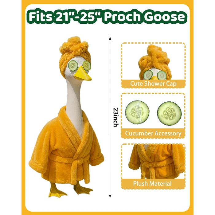 GigaCircle Lady Porch Goose Outfits with Spa-Themed, 23" Lawn Cement Goose Clothes for All Season, Patio Yard Garden Geese Decoration Gift for Mom Grandma by GigaCircle - Image 4