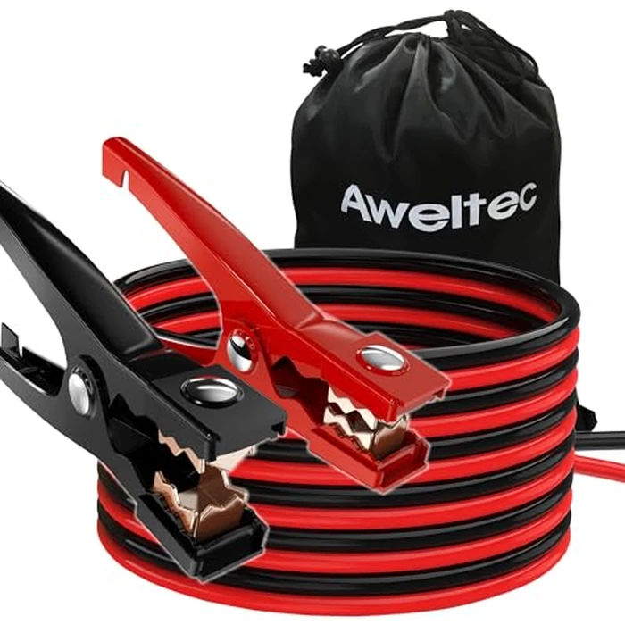 AWELTEC Jumper Cables for Car,8 Gauge 12 Feet Heavy Duty Booster Cable,Quick Connect Automotive Wires with Alligator Clips,Carrying Bag for Cars Trucks by AWELTEC - Used - Like New condition - US$13.87
