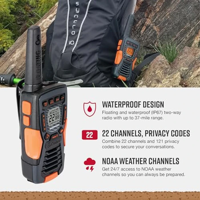 Cobra CXT10953PH-M Emergency Two-Way Radios, Waterproof Walkie Talkies, Up to 40 Mile Range, 22 Channels and NOAA Weather Channels, UHF/FM Ultra-Clear Reception, 3-Pack by COBRA - Image 3