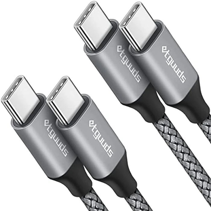 etguuds USB C to USB C Cable 2ft, 2-Pack 60W USBC to USBC Cord, Type C to C Charger Cable Fast Charging for iPhone 17 16 15 Pro Max Plus Air, Samsung Galaxy S25 S24 S23, for MacBook/iPad, Pixel by etguuds - Used - Like New condition - US$6.92
