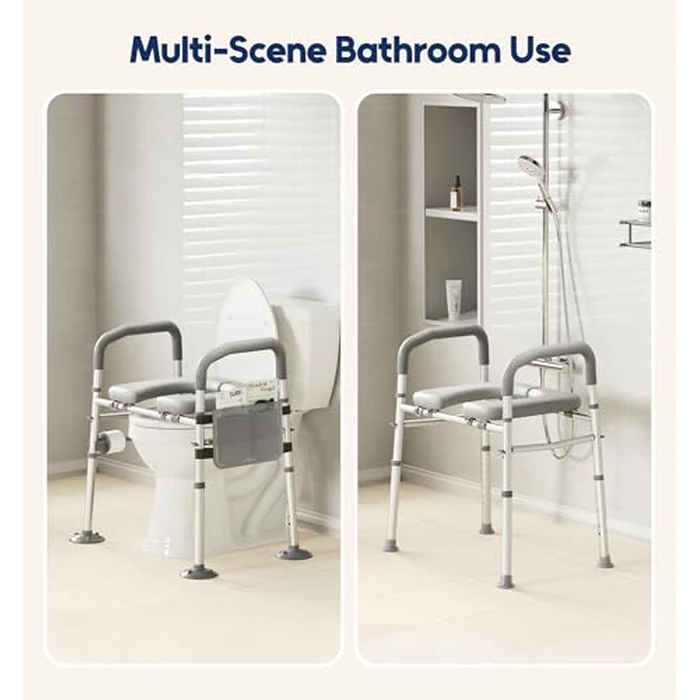 Bluelog Toilet Seat Risers for Seniors, 6 Width & 7 Height Adjustable Raised Toilet Seat with Handles, Elevated Toilet Seat for Elderly, Handicap, Heavy Duty 400lbs Build, Fit Any Toilet, Grey by Bluelog - Image 8