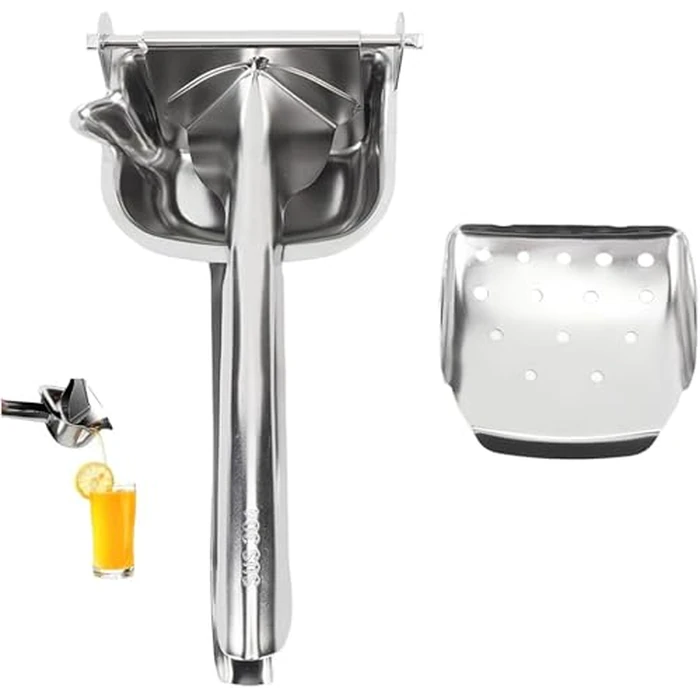Hand Juicer 304 Stainless Steel Citrus Juicer Ergonomic Detachable Effort Saving Lemon Orange Squeezer Manual Squeeze Juice Extractor Maker Lime Grapefruit Presser for Home Kitchen by Tissting - Used - Acceptable condition