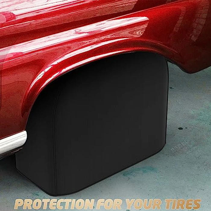 K-Musculo RV Tire Covers 2-Pack, Waterproof Wheel Covers for RV Wheel Travel Trailer Camper Truck SUV, Fit 19-22 Inch Tire Diameter (Black) by K-Musculo - Image 6