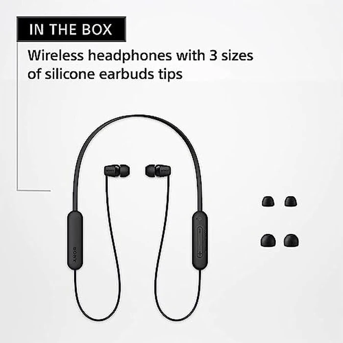 Sony WI-C100 Wireless in-Ear Bluetooth Headphones with Built-in Microphone, Black by Sony - Image 6