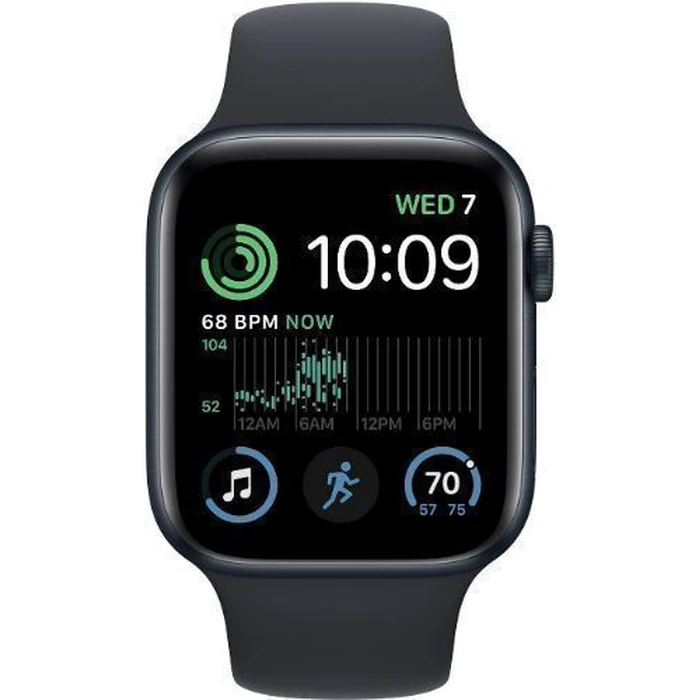 Apple Watch SE 2nd Gen (2022) (GPS) - 32GB - 44mm - Midnight Aluminum Case with Midnight Rubber Sport Band - One Size by Apple - Image 1