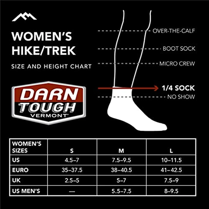 Darn Tough Vermont Hiker Quarter Socks for Women - Midweight Merino Wool Women's Hiking Socks - Mountain Lupine, M by Darn Tough Vermont - Image 4