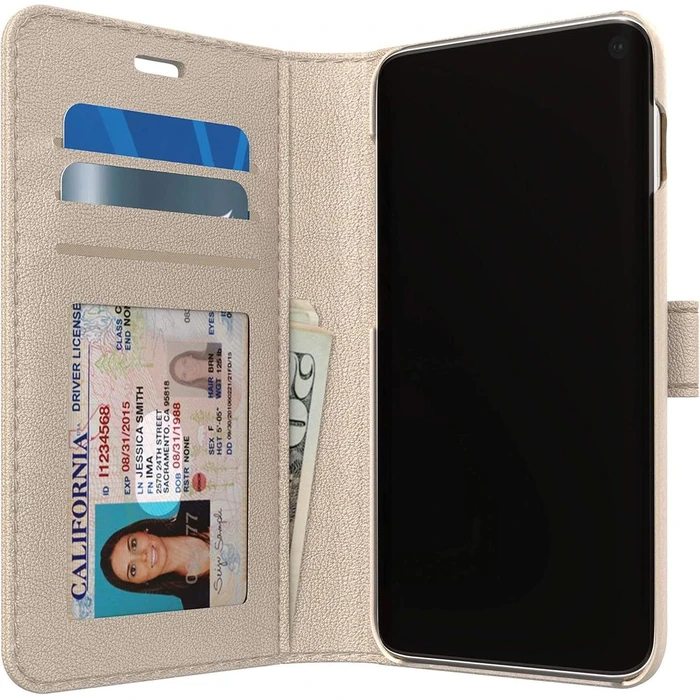 Skech Polo Book Clutch Wallet Cover Detachable Phone Case for Samsung Galaxy S10 - Gold by Skech - Image 3