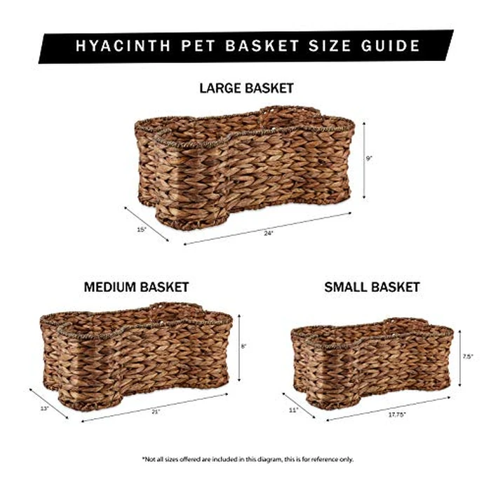 Bone Dry Pet Storage Collection, Bone Shape Hyacinth Toy Basket, White Wash, Large - 24x15x9" by Bone Dry - Image 8