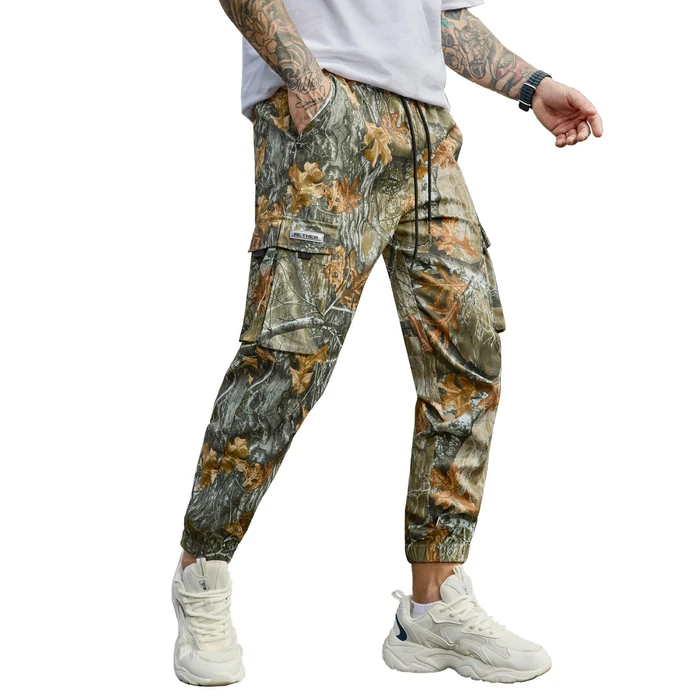 JEMLDL Cargo Pants for Men Relaxed Fit Elastic Waist Drawstring Joggers with Flap Pockets Techwear Pants for Men Olive,36,L by JEMLDL - Used - Like New condition - US$18.90