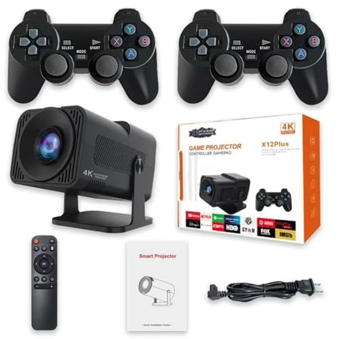 New wireless retro gaming projector,4K HD TV video game stick, Portable projector with 10000+ Games,Small Portable Outdoor Movie Projector,HDMI Output, WIFI by GATBGEFU - Image 1