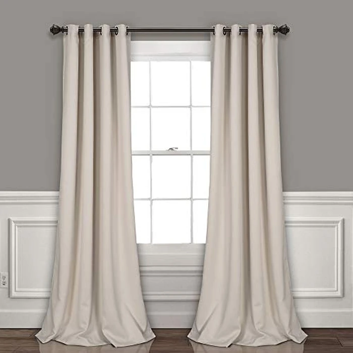 Lush Decor Insulated Grommet Blackout Window Curtain Panels, Pair, 52" W x 120" L, Wheat - Classic Modern Design - 120 Inch Curtains - Extra Long Curtains For Living Room, Bedroom, Or Dining Room by Lush Decor - Used - Like New condition - US$26.47