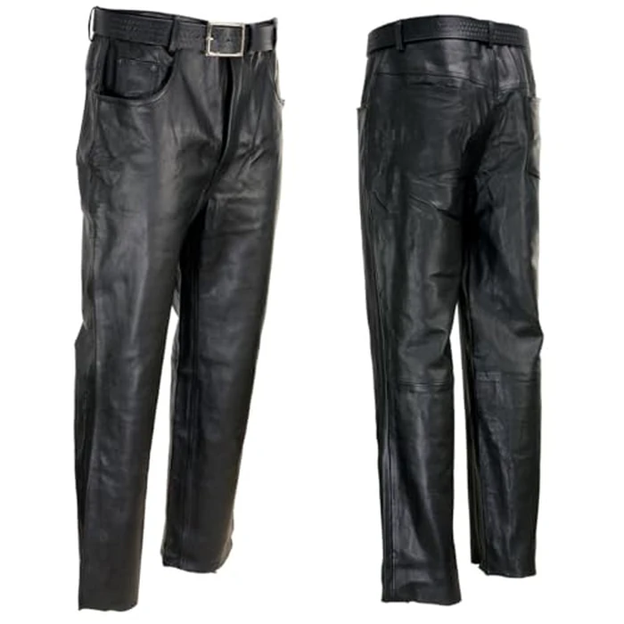 Milwaukee Leather LKM5718 Men's Classic Black Loose Fitted Motorcycle Casual Leather Biker Pants - 38 by Milwaukee Leather - Image 4