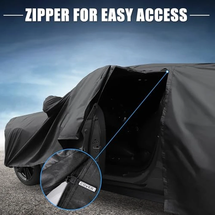 X AUTOHAUX Car Cover for Jeep Grand Cherokee 210D-PU Outdoor Full Car Cover All Weather with Door Zipper for Waterproof Windproof Sun Rain Snow Protection by X AUTOHAUX - Image 6