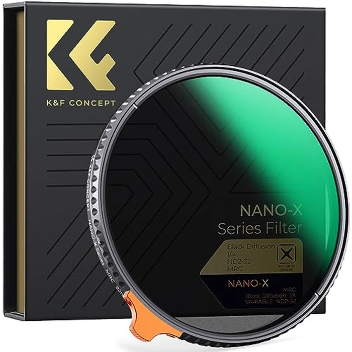 K&F CONCEPT 82mm Black Diffusion 1/4 Effect & Variable ND2-ND32 ND Filter 2-in-1 for Camera Lens with 28 Multi-Layer Coatings (Nano-X Series) by K&F CONCEPT - Image 1