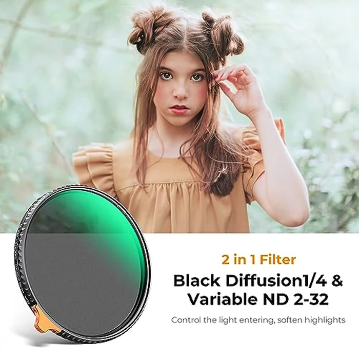 K&F CONCEPT 82mm Black Diffusion 1/4 Effect & Variable ND2-ND32 ND Filter 2-in-1 for Camera Lens with 28 Multi-Layer Coatings (Nano-X Series) by K&F CONCEPT - Image 3