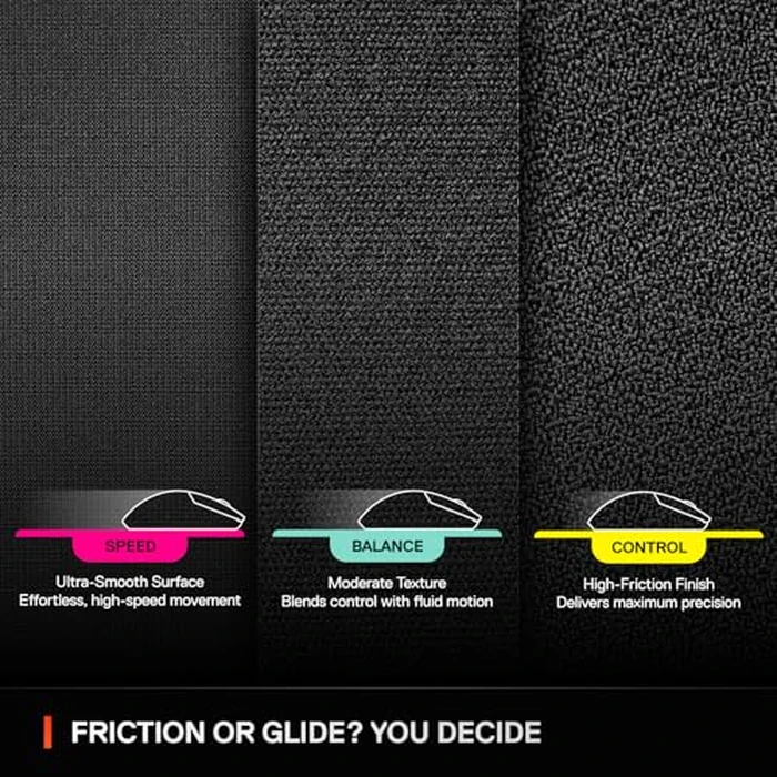 SteelSeries QcK L Performance Control Gaming Mousepad - Extra Density for a Smooth Glide - Low-Profile Edge Stitching - Non-Slip Neoprene Rubber Base - 16.54 x 19.29 inch - FPS, MOBAs, RTS, MMO by SteelSeries - Image 6