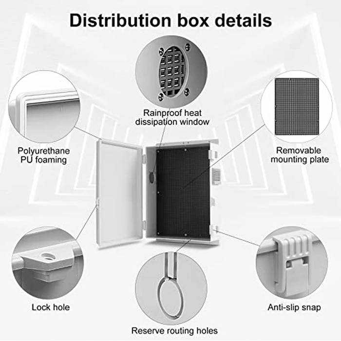 Namunanee Outdoor Electrical Junction Box, ABS Water Resistant Enclosure with Internal Mounting Panel & Hinged Cover, 15.7" H* 11" L* 4.1" W by namunanee - Image 4