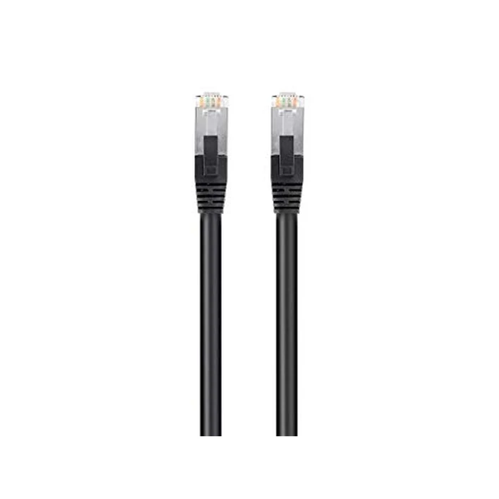 Monoprice Cat6 50ft Black PoE Patch Cable 30W PoE+ (IEEE 802.3at) Shielded (U/FTP) 24AWG 500MHz Solid Pure Bare Copper Shielded RJ45 Ethernet Cable by Monoprice - Image 1