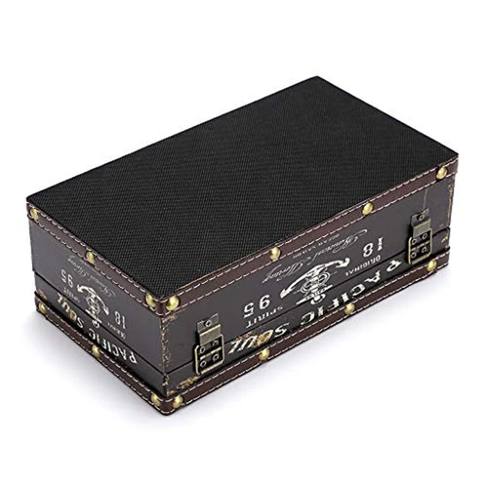BTSKY Crafted Retro Wooden Rectangular Tissue Box PU Leather Facial Tissue Case World Map Wooden Napkin Dispenser for Home Decor Kitchen Bedroom Living Room and Car, Black Letter by BTSKY - Image 7
