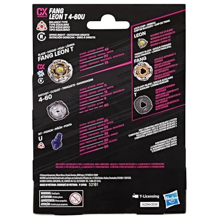 Beyblade X Fang Leon T 4-60U CX Starter Pack Set, Takara Tomy Balance Type Top and Launcher, Battling Tops Game Toys, Ages 8+ by Beyblade - Image 2