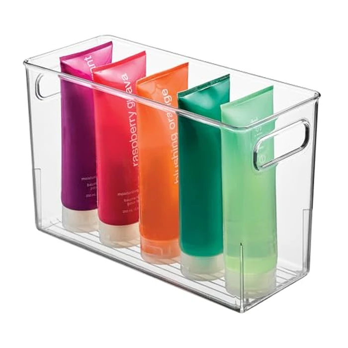 iDesign Linus BPA-Free Plastic Deep Kitchen Storage Bin with Handles - 12" x 5" x 7.75", Clear by InterDesign - Used - Very Good condition - CA$18.90