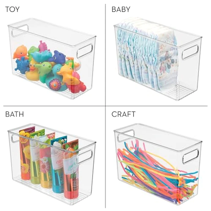 iDesign Linus BPA-Free Plastic Deep Kitchen Storage Bin with Handles - 12" x 5" x 7.75", Clear by InterDesign - Image 7
