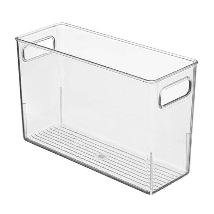 iDesign Linus BPA-Free Plastic Deep Kitchen Storage Bin with Handles - 12" x 5" x 7.75", Clear by InterDesign - Image 9